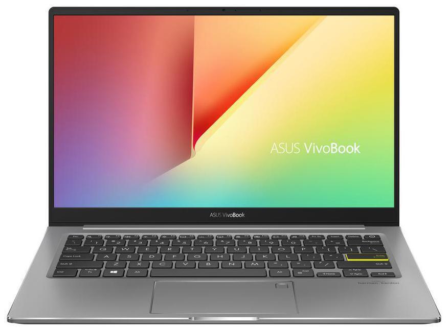 Asus VivoBook S13 laptop in Gun Grey color with a 13.3-inch FHD display, showcasing its sleek design and lightweight build.